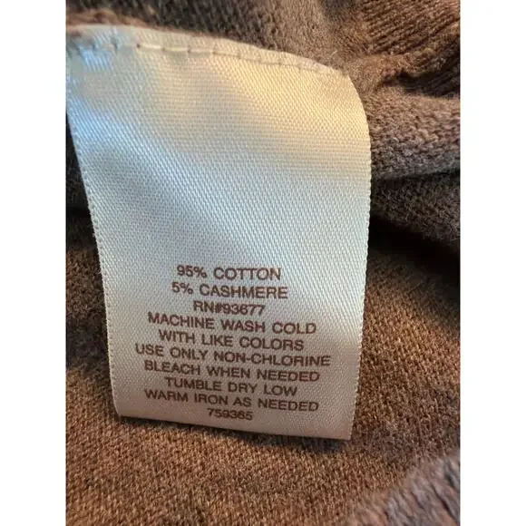 Article 365 Brown Cotton Cashmere Knit Sweater XL Long Sleeve Pullover - Picture 5 of 7